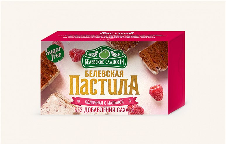  Пастила  200г диетическая с МАЛИНОЙ, НОВЫЙ ФОРМАТ (4*50г)   в Новосибирске