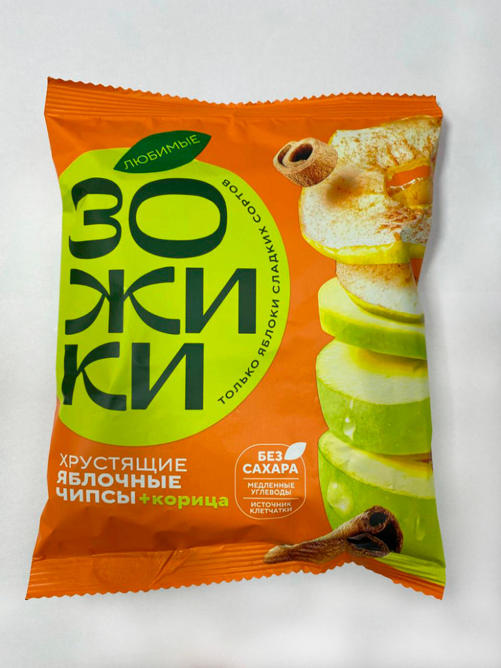  Зожики Яблочные+корица чипсы, 25г  в Новосибирске