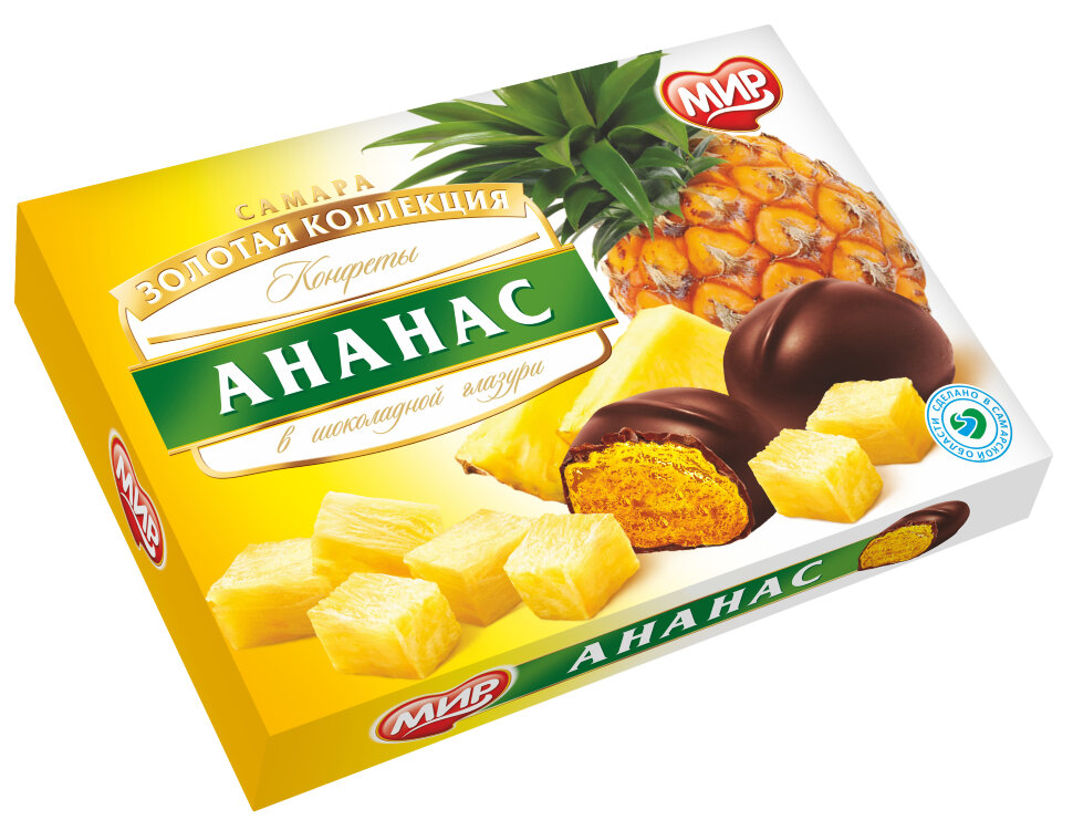  КФ МИР Ананас в шоколадной глазури 160г в Новосибирске
