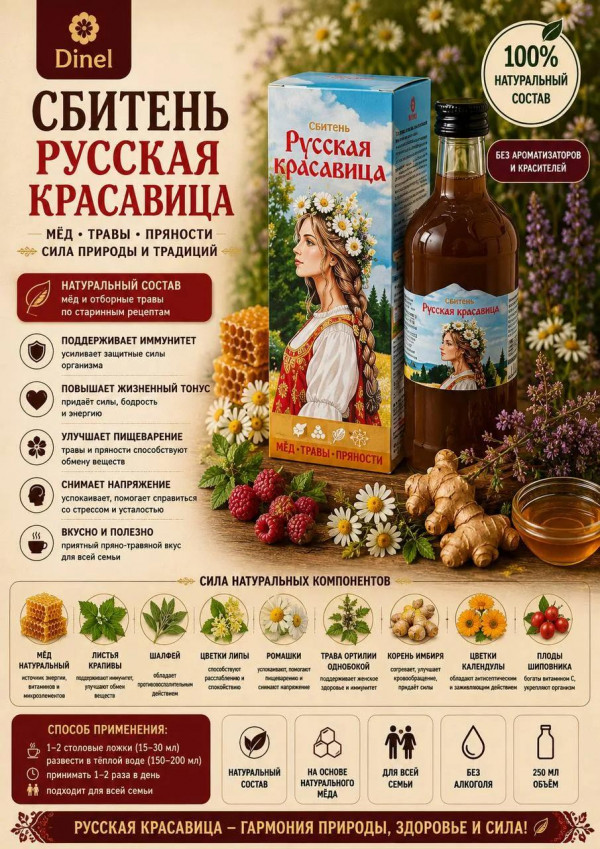 №3 Сбитень Русская красавица, 250мл в Новосибирске
