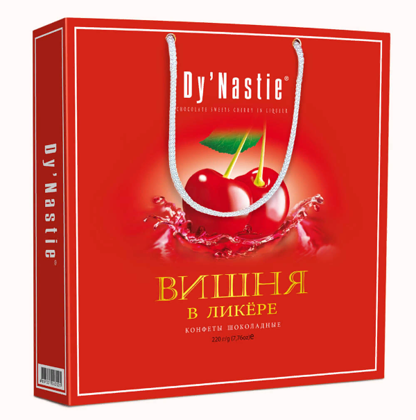 №3 Династия Сумка Конфеты "Вишня в ликере", 220г  в Новосибирске
