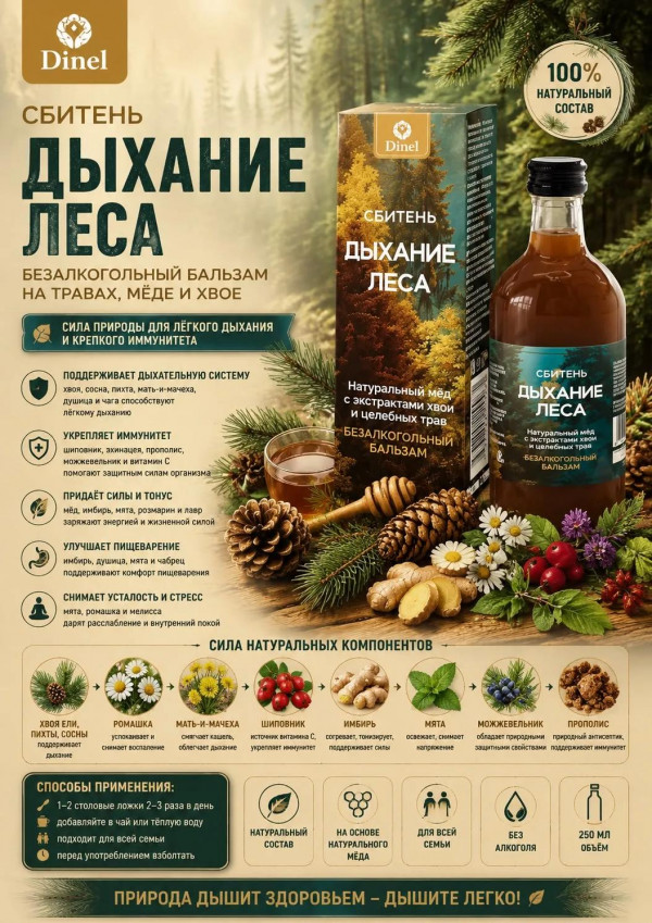 №3 Сбитень Дыхание леса, 250мл  в Новосибирске